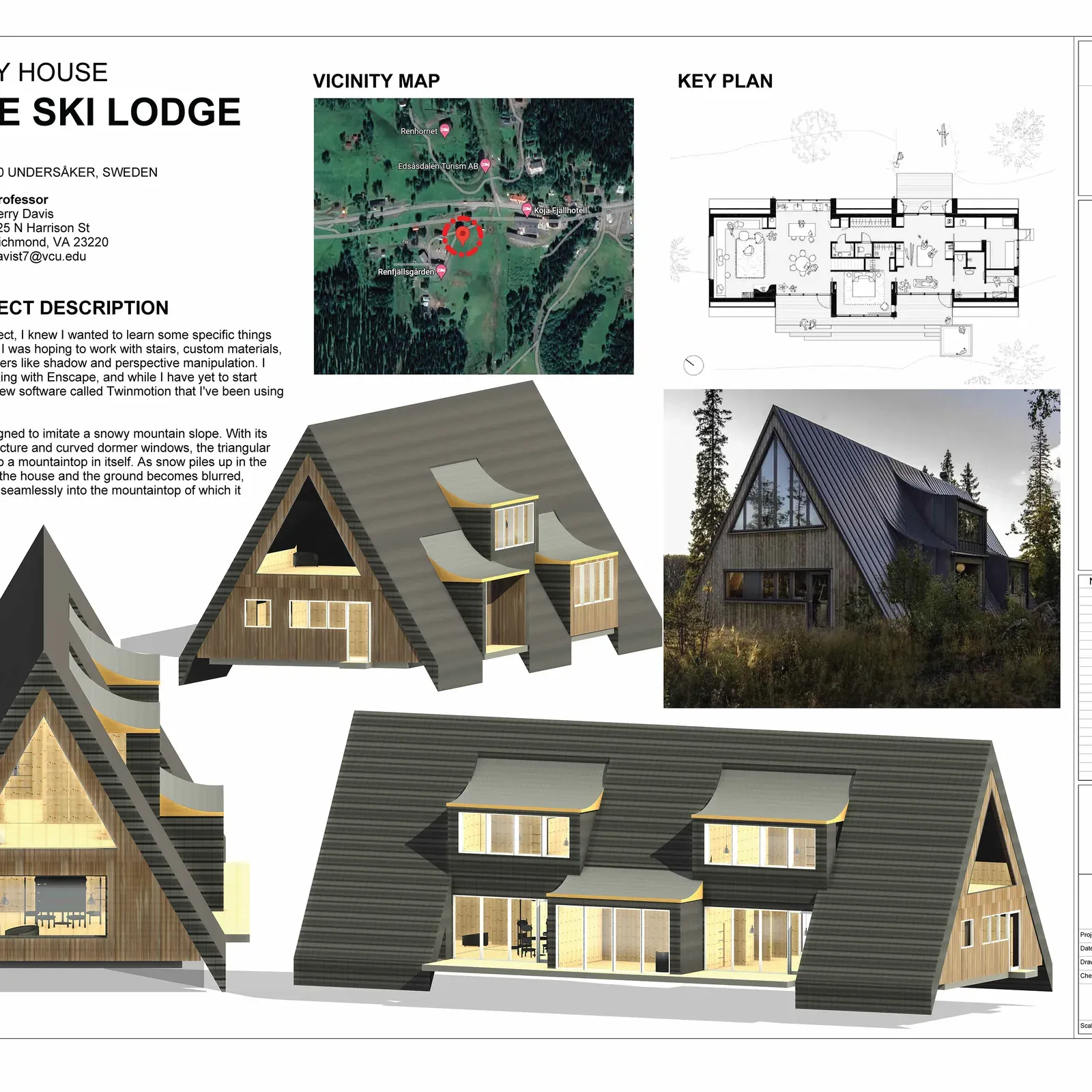 Revit model of Måns Tham's A-Frame Ski Lodge