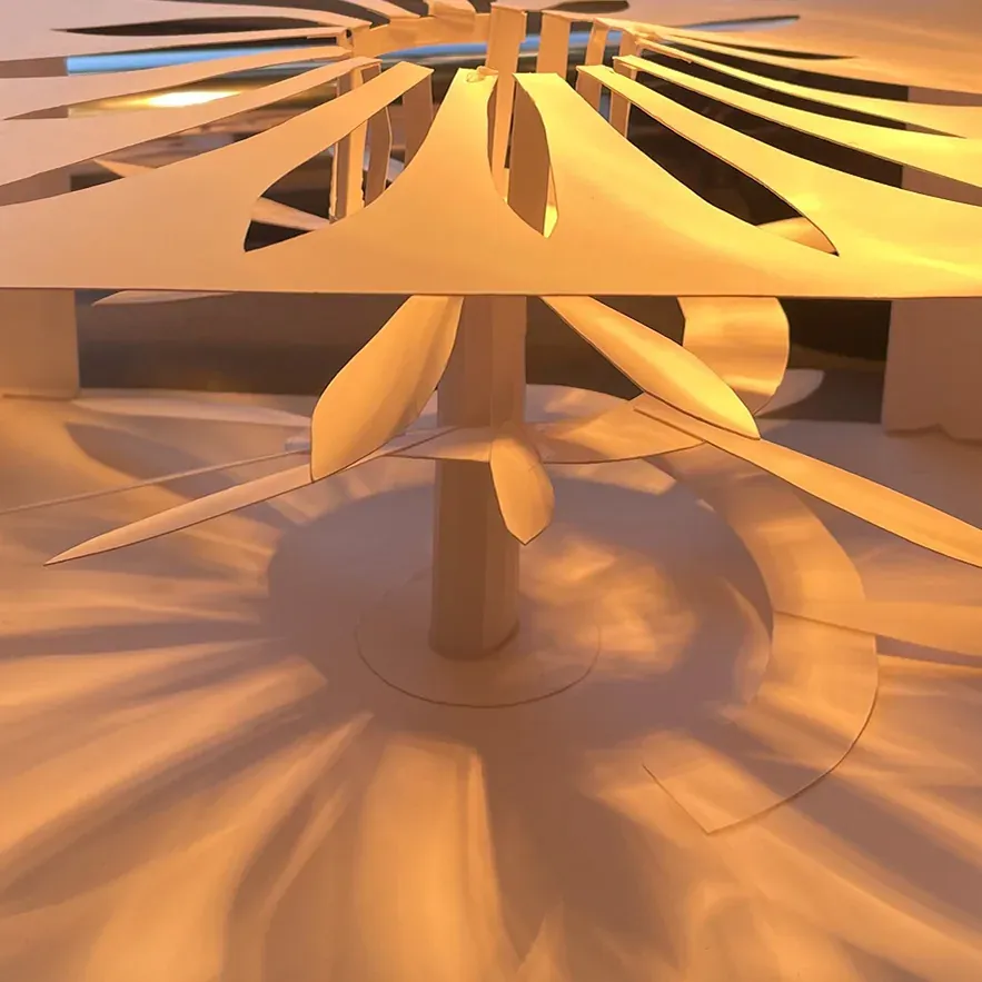 Bristol paper model of a museum designed to evoke the feeling of joy