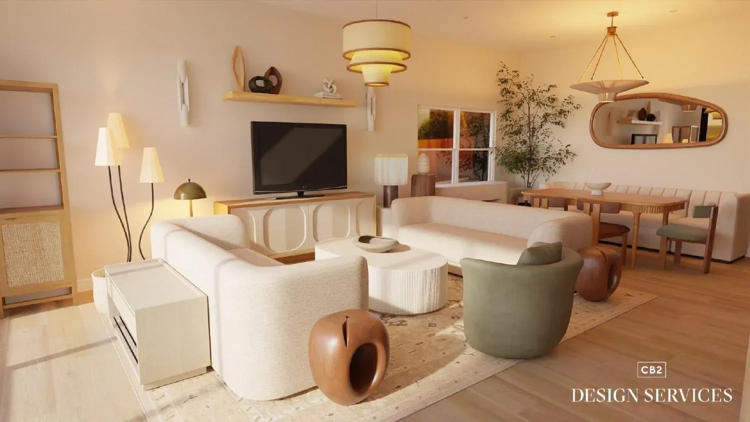 Warm transitional great room — V3 (client layout) detail