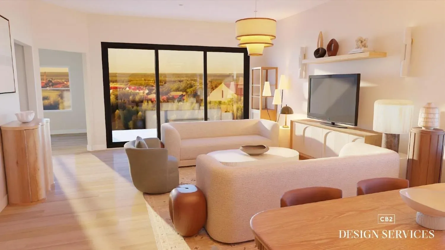 Warm transitional great room — V3 (client layout) detail
