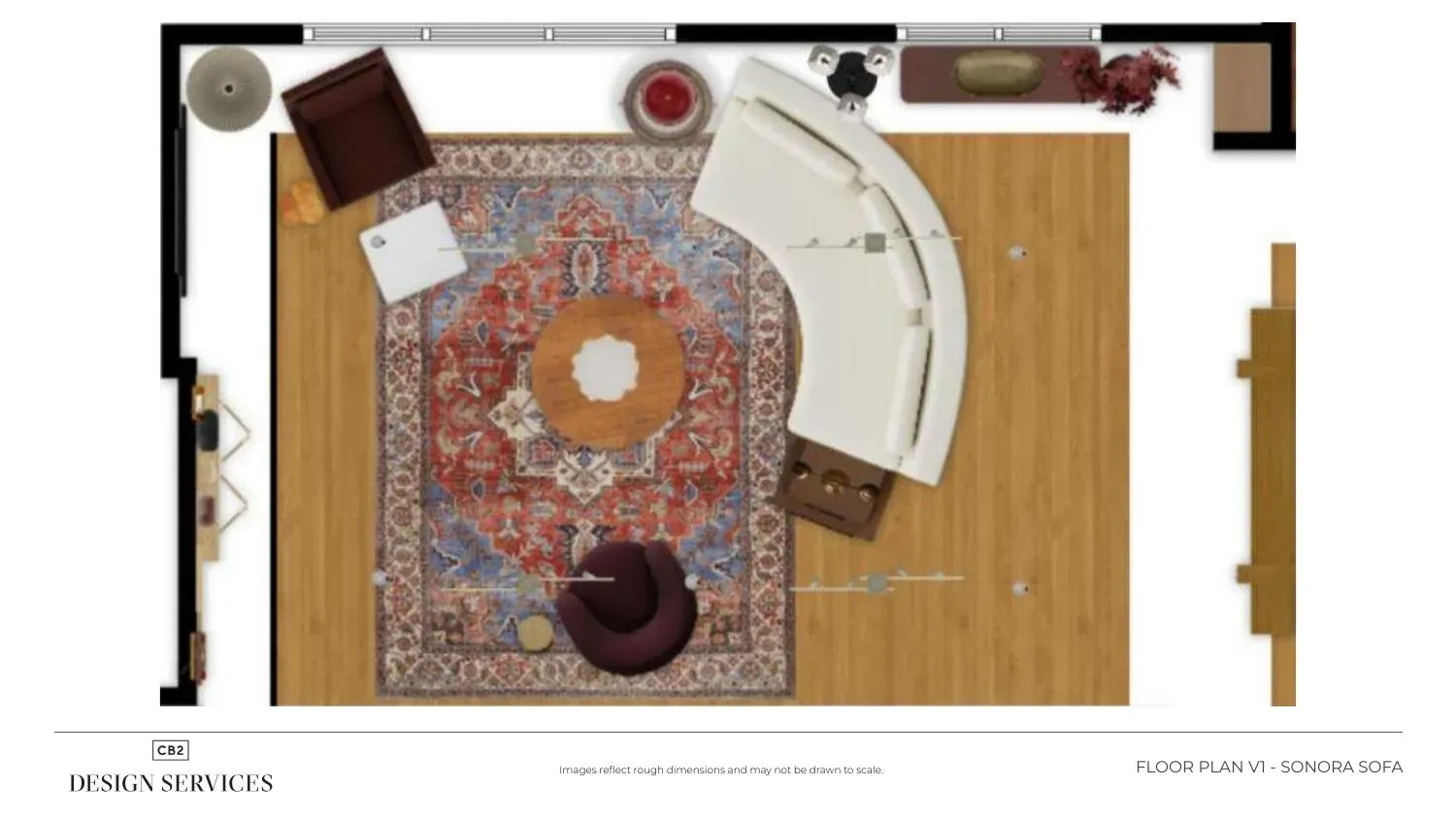Floor plan V1 — Sonora sofa layout