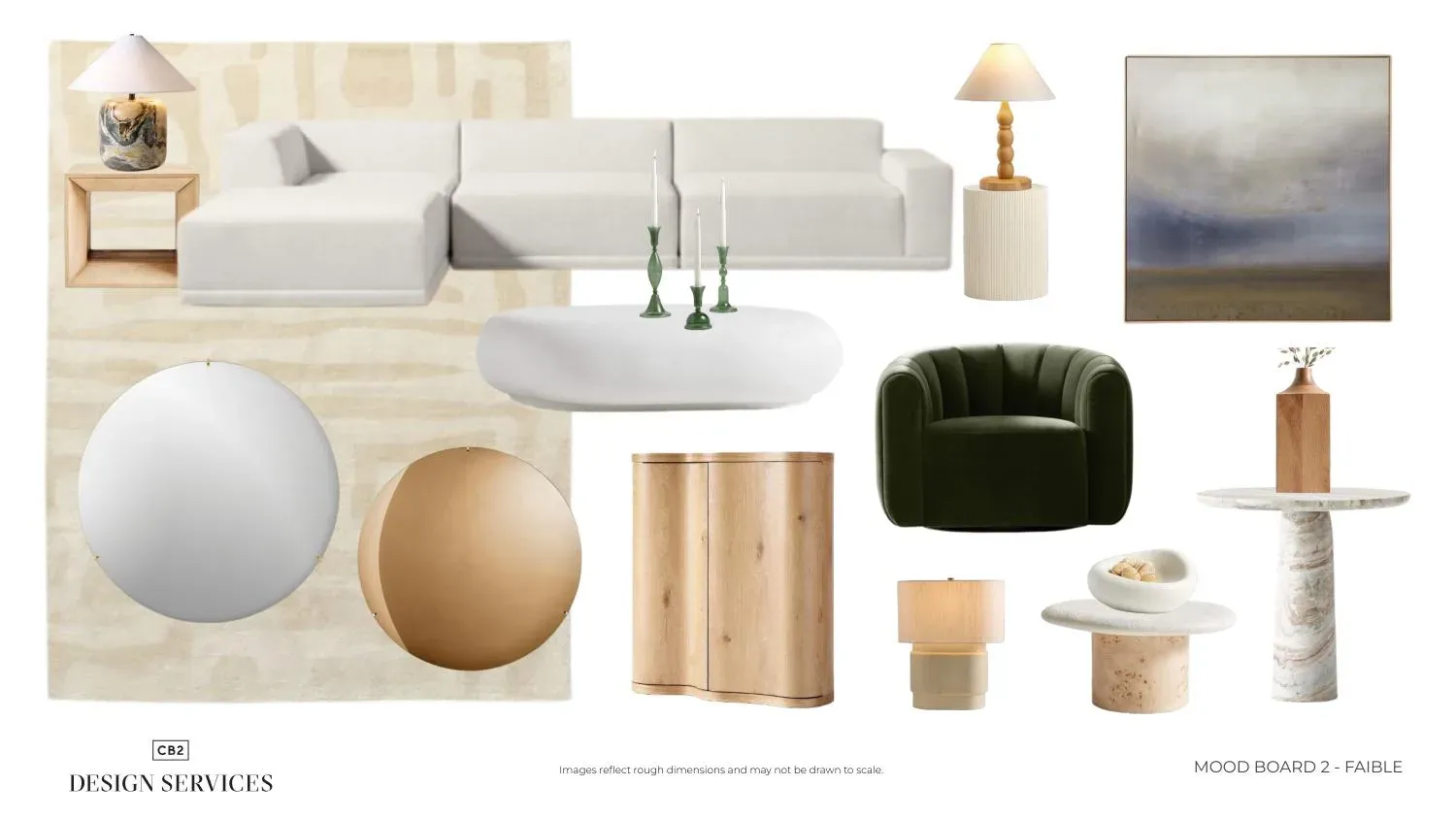 Mood board 2 — Faible-centered direction