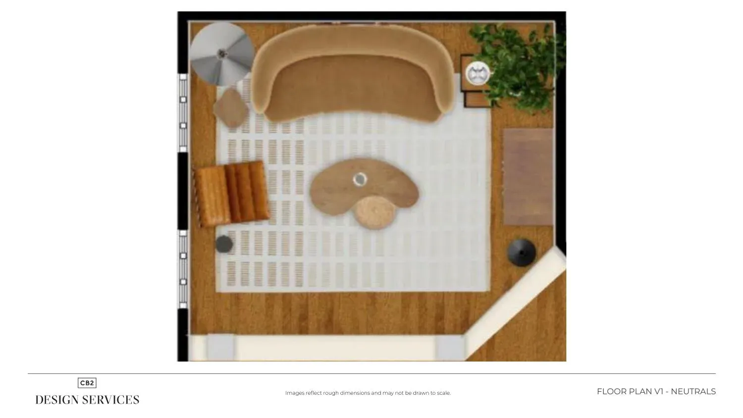 Floor plan V1 — neutral palette
