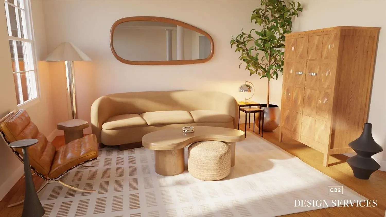 Three palettes foyer — V1 (neutral) detail